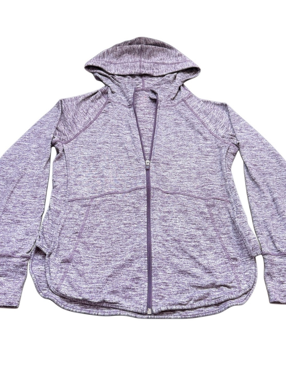 Tangerine Light Heather Purple Full-Zip Hoodie